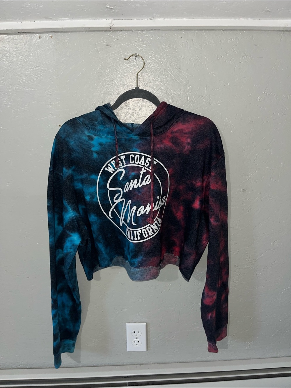 Santa Monica Tie-Dye Cropped Hoodie